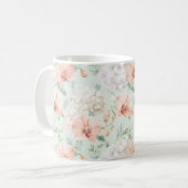 Minze-Pfirsich-Orchideenblüten Kaffeetasse (Vorderseite Links)