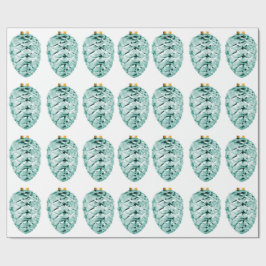 Minze Pinecones Wrapping Paper Geschenkpapier