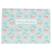 Minze Pink Hat Santa Mint Bows Polka Dot Große Geschenktüte (Rückseite)