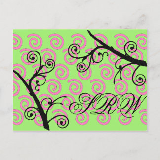 Minze & Pink Twisty Wirbel Postkarte