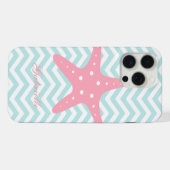 Minze & Pink Zigzag Muster Starfish iPhone Hülle (Rückseite (Horizontal))