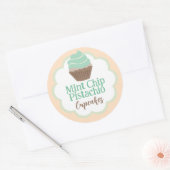 Minze Pistachio Cupcake Scallop Label Runder Aufkleber (Umschlag)