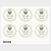 Minze Pistachio Cupcake Scallop Label Runder Aufkleber (Blatt)