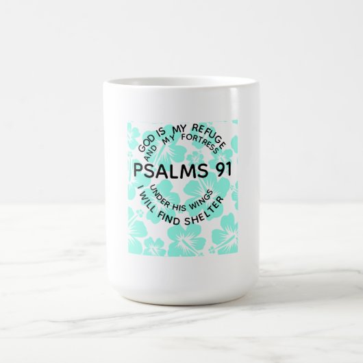 Minze Psalmen 91 Blume Kaffeetasse (Mittel)