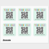 Minze QR-Code-Aufkleber für Website mit Logo-Platz Quadratischer Aufkleber (Blatt)
