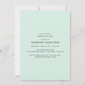 Minze | Raffinierte Foto Graduation Party Einladung (Rückseite)