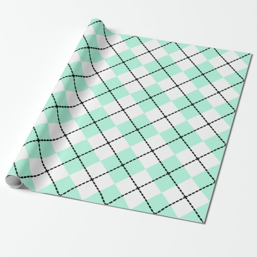 Minze Raute Wrapping Paper Geschenkpapier (Ungerollt)