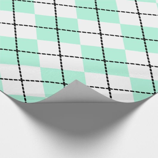Minze Raute Wrapping Paper Geschenkpapier (Ecke)