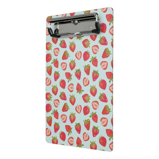 Minze & Red Summer Strawberry Muster Mini Klemmbrett (Gewinkelt2)