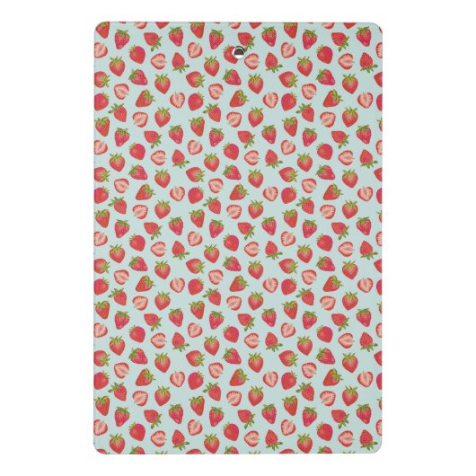 Minze & Red Summer Strawberry Muster Mini Klemmbrett (Rückseite)