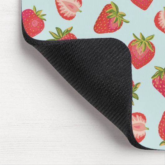 Minze & Red Summer Strawberry Muster Mousepad (Ecke)