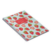 Minze & Red Summer Strawberry Muster Notizblock (Rechte Seite)