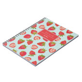 Minze & Red Summer Strawberry Muster Notizblock (Linke Seite)