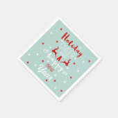 Minze Red White Weihnachtstypografie Holiday Cheer Serviette (Ecke)