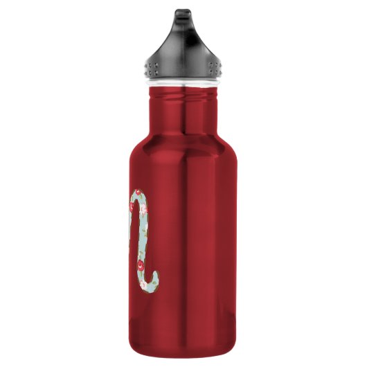 Minze rosa Blumenbrief M Edelstahlflasche (Rechts)