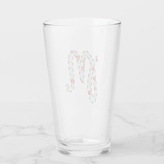 Minze rosa Blumenbrief M Glas (Rückseite)