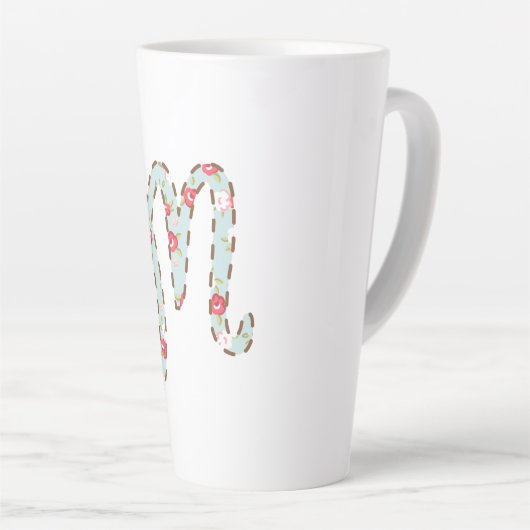 Minze rosa Blumenbrief M Milchtasse (Rechte Ecke)