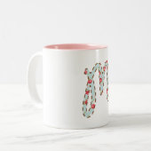 Minze rosa Blumenbrief M Zweifarbige Tasse (Vorderseite Links)