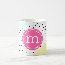 Minze, Rosa und Gelb Personalisierte Sommermonogra Kaffeetasse