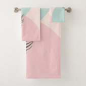 Minze Rosé Abstrakte Moderne Kollektion Badhandtuch Set (Insitu)