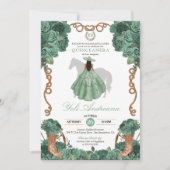 Minze Rose Charra Light Green Vestidos Quinceanera Einladung (Vorderseite)