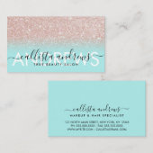 Minze Rose Gold Glitzer Ombre Makeup Friseur Salon Visitenkarte (Vorne/Hinten)