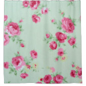 Minze Rose Shabby Chic Duschvorhang (Vorderseite)