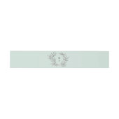 Minze Rustic Monogram Wreath Invasion Bauchband Einladungsbanderole (Flach)