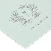Minze Rustic Monogram Wreath ReceptionTable Runner Kurzer Tischläufer (Ecke)
