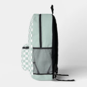 Minze Schachbrett Retro Bedruckter Rucksack (Rechts)