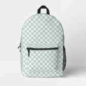 Minze Schachbrett Retro Bedruckter Rucksack (Vorderseite)
