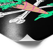 Minze Schmelze Eiscreme Driving Skull Fotodruck (Ecke)