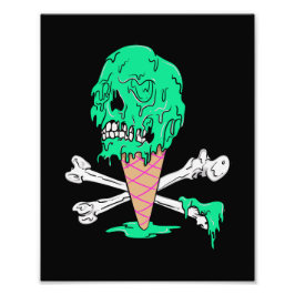 Minze Schmelze Eiscreme Driving Skull Fotodruck