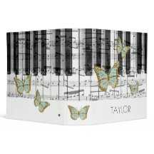 Minze Schmetterlinge Musikpiano 3 Ringbinder