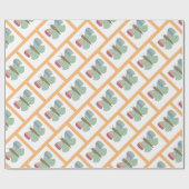 Minze-Schmetterlingspapier Geschenkpapier (Flach)