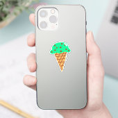 Minze Schokolade Chip Ice Creme Cone Aufkleber (Telefon)
