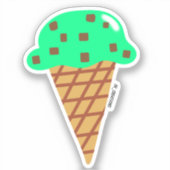Minze Schokolade Chip Ice Creme Cone Aufkleber (Vorderseite)