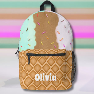 Minze Schokolade Erdbeeren Eiskrem Name Bedruckter Rucksack