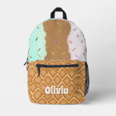 Minze Schokolade Erdbeeren Eiskrem Name Bedruckter Rucksack (Vorderseite)