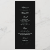 Minze | Schwarze Blumenkarten mit benutzerdefinier Menükarte (Rückseite)