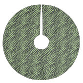 Minze schwarze Zebra-Druckstreifen Polyester Weihnachtsbaumdecke (Vorderseite)