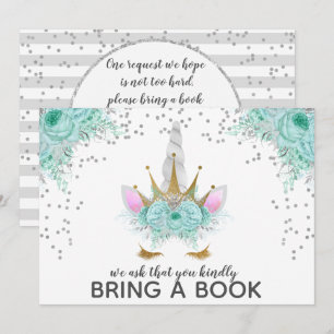 Minze, Silber & Gold Einhorn Prinzessin Bring Ein Einladung