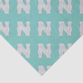 Minze Silver Letter N Seidenpapier (Detail)