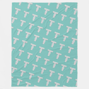 Minze Silver Letter T Fleecedecke