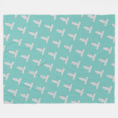 Minze Silver Letter T Fleecedecke (Vorderseite (Horizontal))