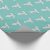 Minze Silver Letter T Geschenkpapier (Ecke)
