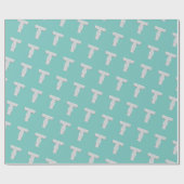Minze Silver Letter T Geschenkpapier (Flach)