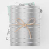 Minze Silver Ribbon Bow Brautparty Geschenkpapier Set (Beispiel)