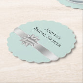 Minze Silver Ribbon Bow Brautparty Untersetzer (angewinkelt)