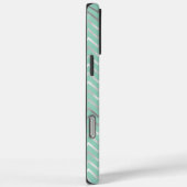 Minze Silver Zigzag Streifen Monogramm Case-Mate iPhone Hülle (Rückseite / Rechts)